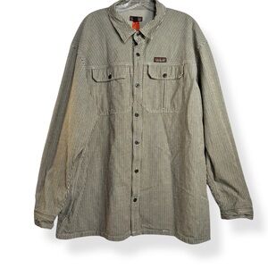 Patagonia Black and White Striped Shirt Jacket 3XL